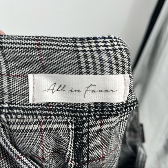 3 for $15 🌸 All in Favor Plaid Ruffle Belted Pants Ankle Trousers Slim - Picture 3 of 5